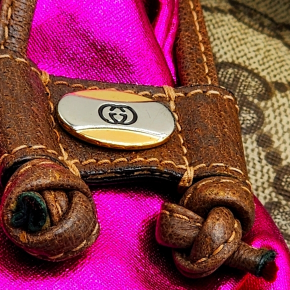 Gucci Vintage Mini Bucket Drawstring Crossbody GG Canvas Leather Web + Dust Bag - Picture 9 of 16